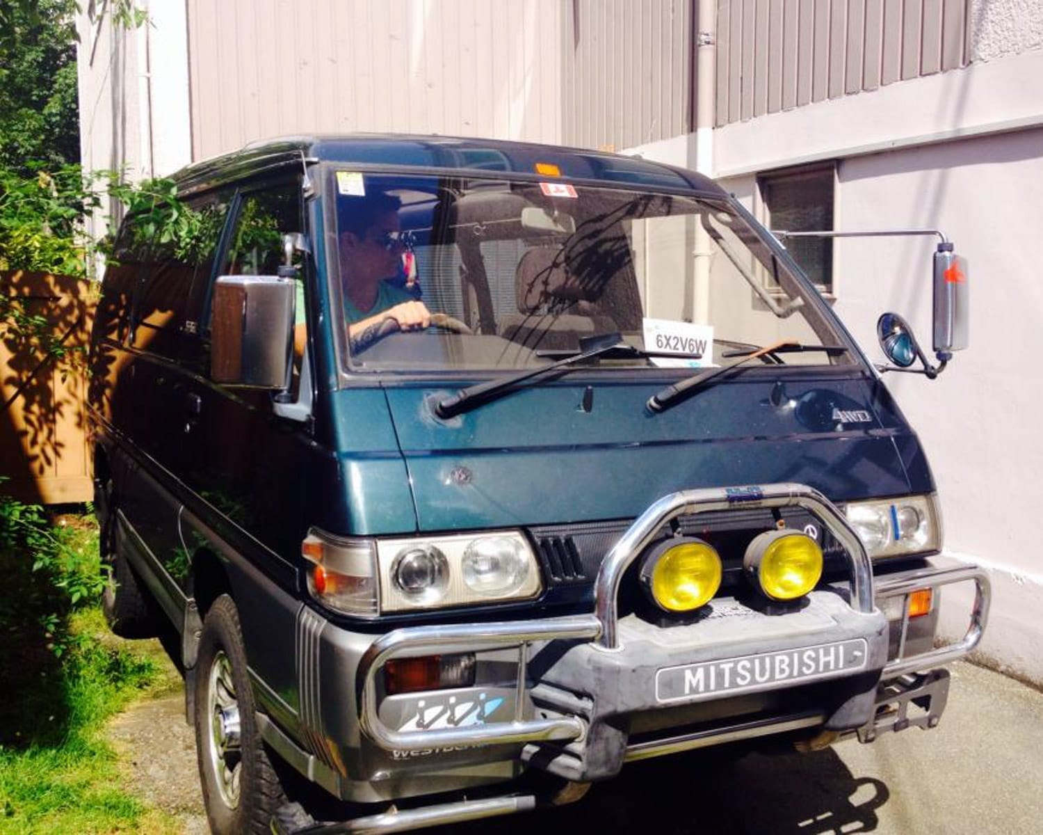 Cec and Ari's Mitsubishi Delica parked in Vancouver.